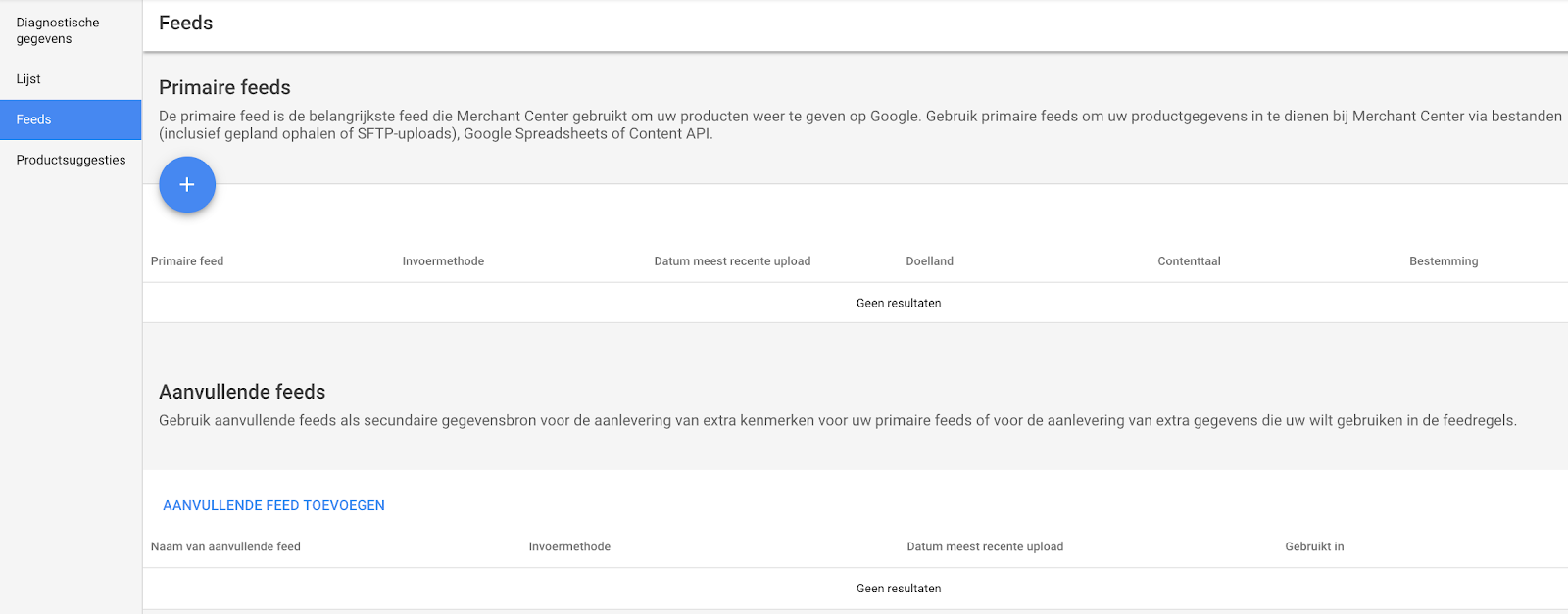 Google Merchant Center - Feed aanmaken