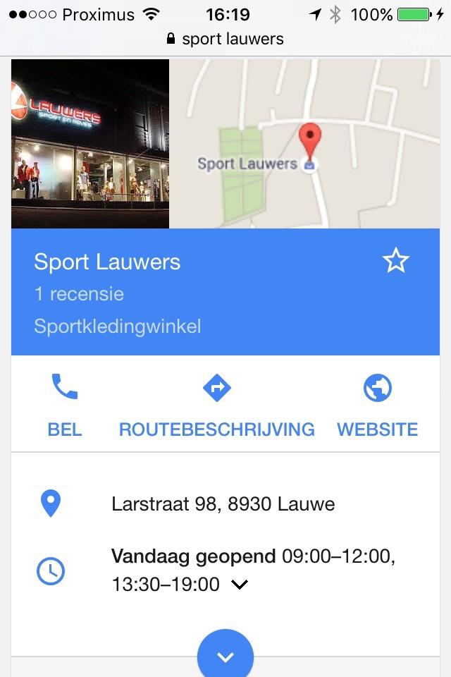 zoekresultaat Google Mijn Bedrijf