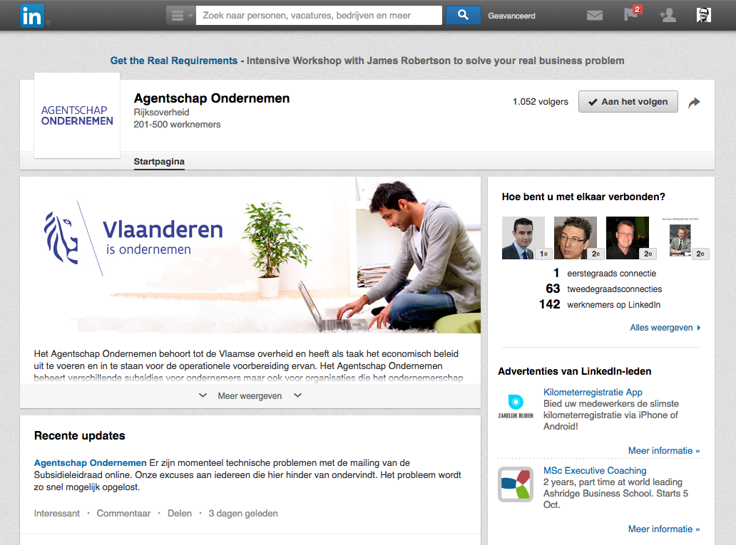 Linkedin - Agentschap Ondernemen