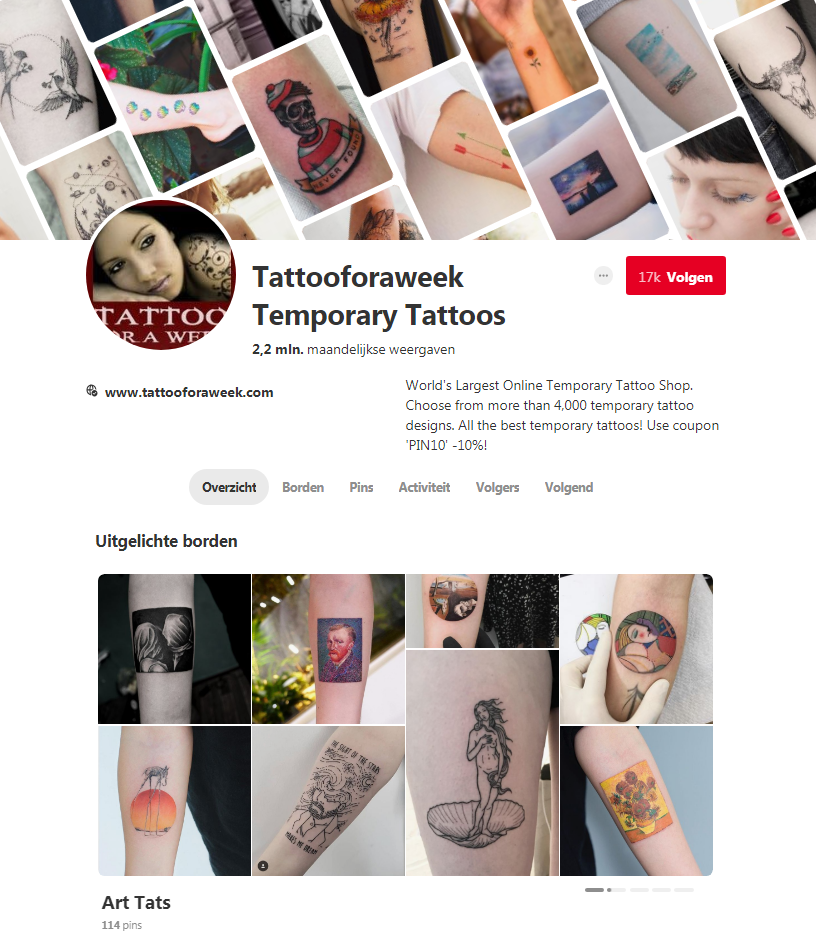 pinterest Tattoo for a week